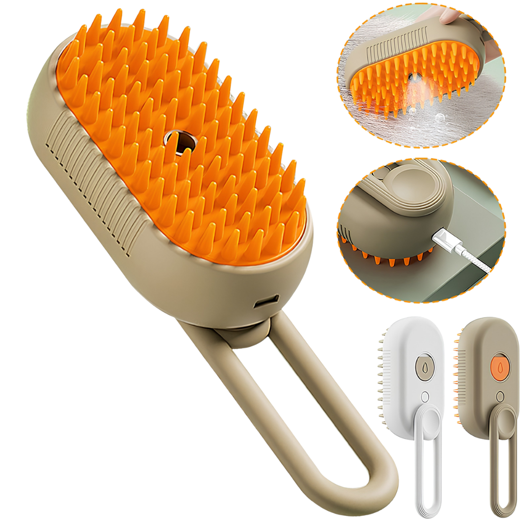 Covtrix steam pet brush for dog and cat grooming